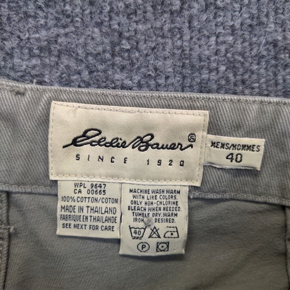 Eddie Bauer Men's Chino Shorts Green Size 40 100% Cotton Slash Pockets - Picture 10 of 10